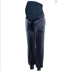 H&M Mama Blue Velour Velvet Jogger Maternity Pants